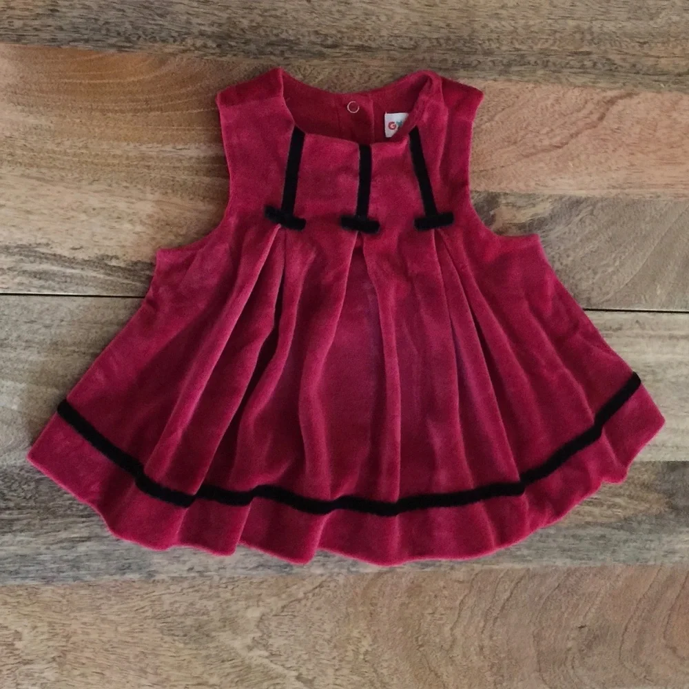 GYMBOREE NEWBORN red velvet dress 3-6mo